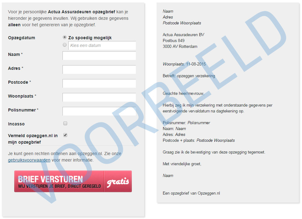 Overstapservice voorbeeld