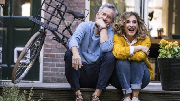 Stel in de voortuin